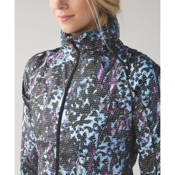 LULULEMON Back Pack It Jacket Floral Sport Tranquil Blue Multi Sz 10 {P32} - Picture 4 of 9